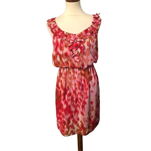 Jones New York Dresses & Skirts - Jones New York watercolor pink chiffon sleeveless dress size 8